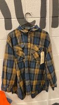 Shein Plaid Flannel L Blue/Yellow