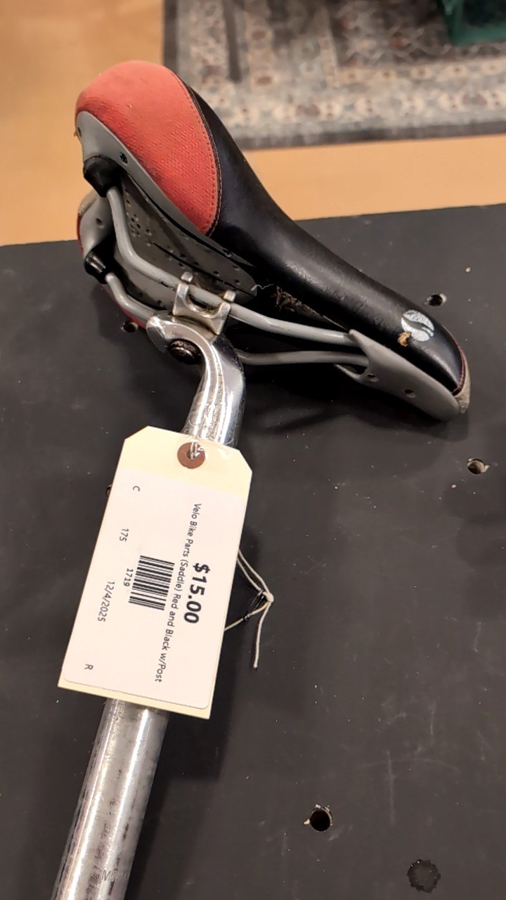 Velo Bike Parts (Saddle) Red and Black w/Post