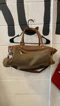 California Waterfowl Leather Duffel Bag Brown