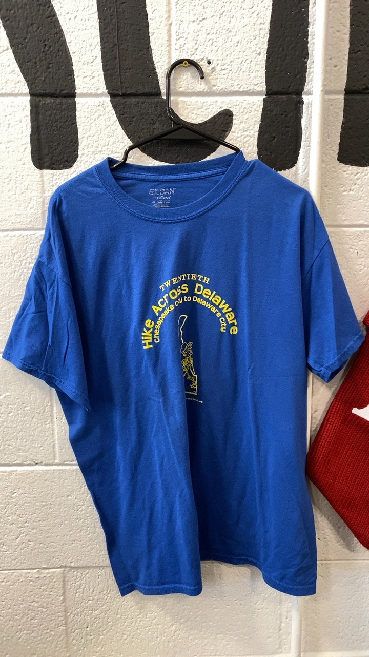 Hike Across Delaware T-Shirt Large Blue