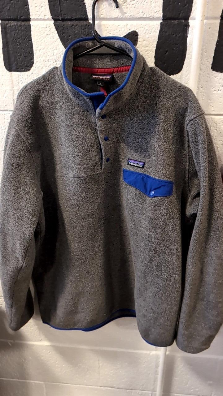 Patagonia Jacket L Grey Lightweight Synchilla Snap-T
