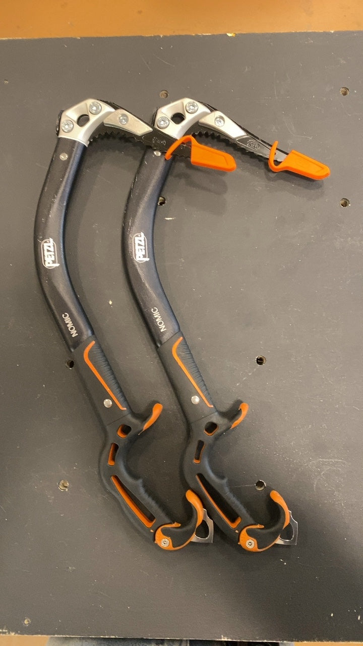 Petzl Nomic Ice Axe Black/Orange With Spike Protector