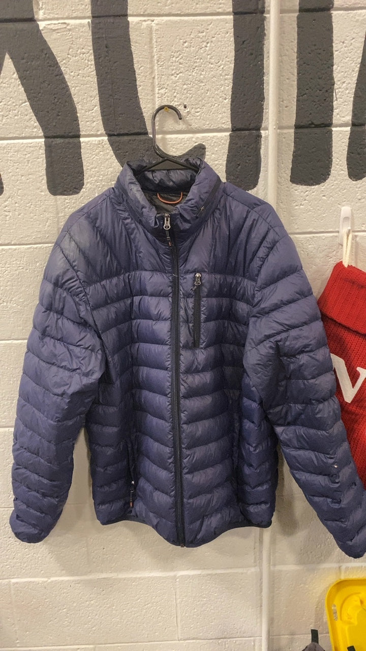 Hawke & Co. Packable Quilted Down Jacket (Full Zip) (No Hood) M Blue