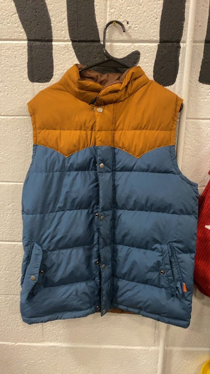 Poler Camp Vibes Down Vest M Blue/Brown