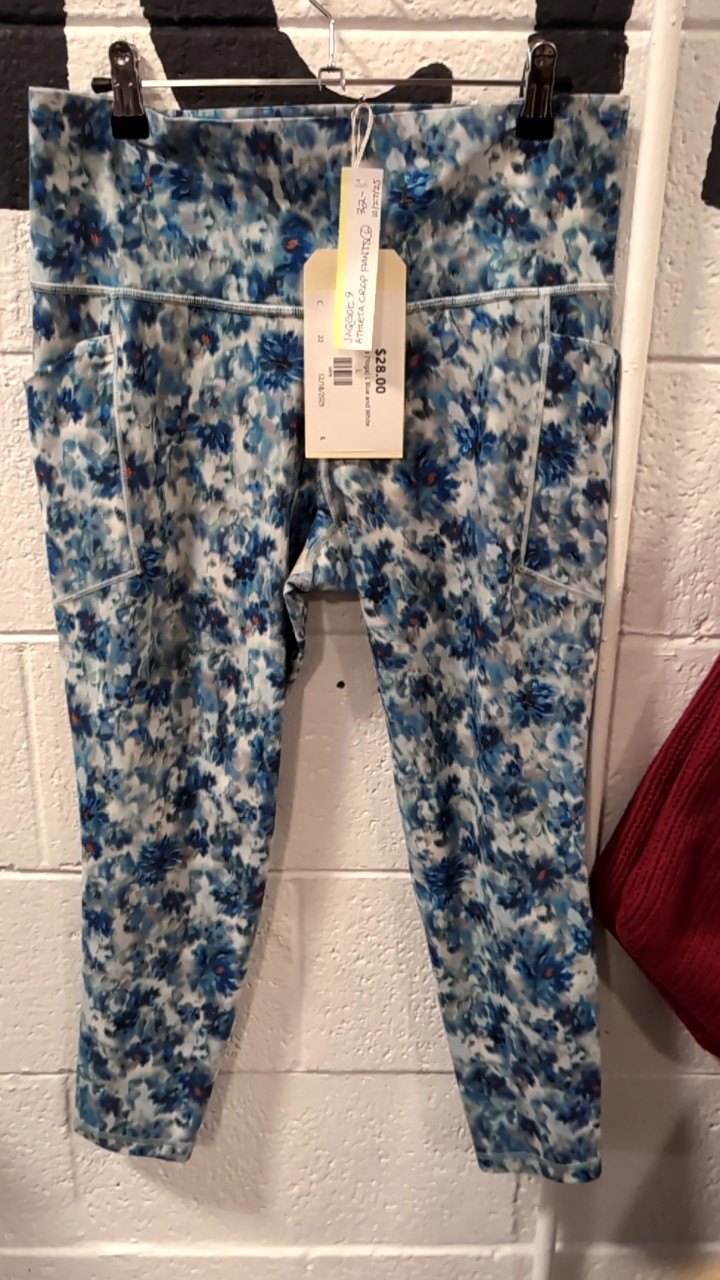 Athleta Pants (Yoga) L Blue and White