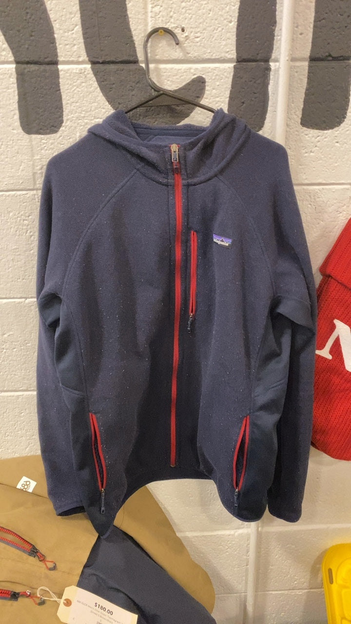 Patagonia Performance Better Sweater Fleece Jacket (Full-Zip) (Hood) L Blue/Red