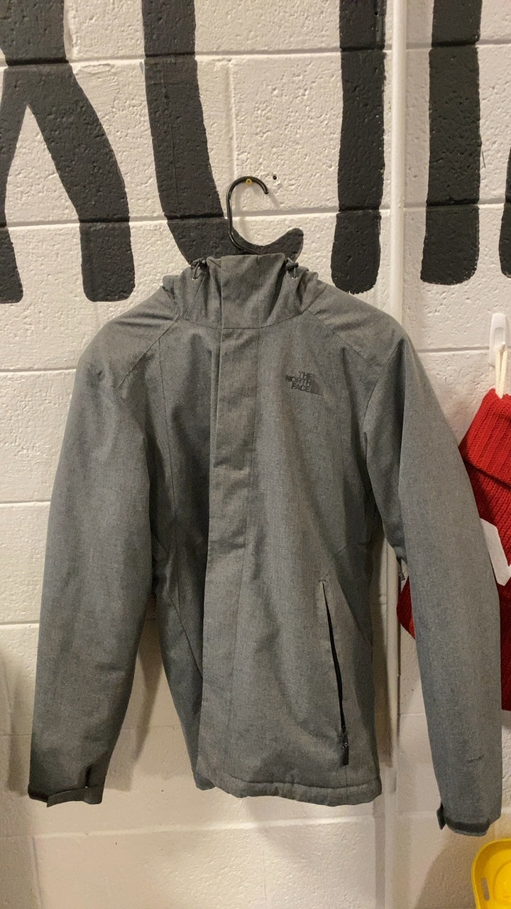 The North Face Fleece Lined Jacket Insulated (Synthetic) (Full Zip) (No Hood) S Grey