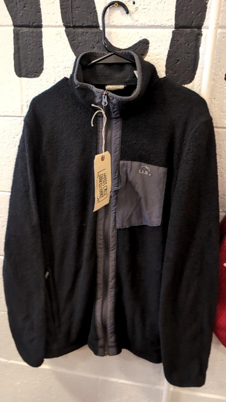 LL Bean Fleece Jacket (Full-Zip) (No Hood) L Black