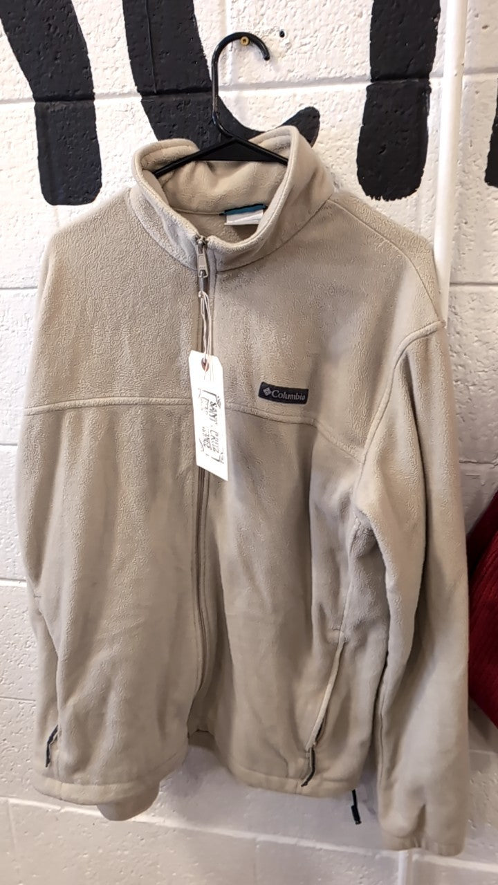 Columbia Fleece Jacket (Full-Zip) (No Hood) XL Light Brown