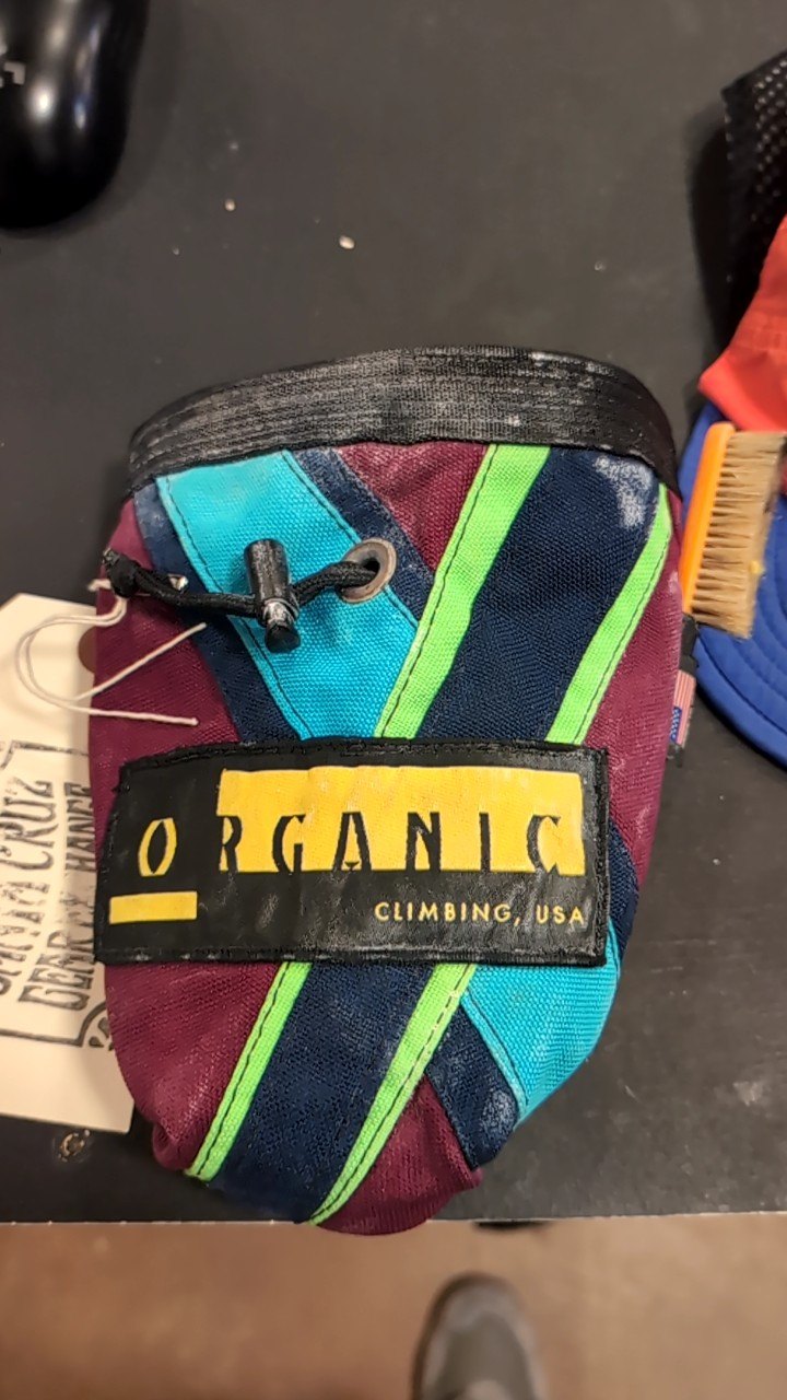 Organic Climbing Chalk Bag Red/Green/Blue w/ Orange Brush
