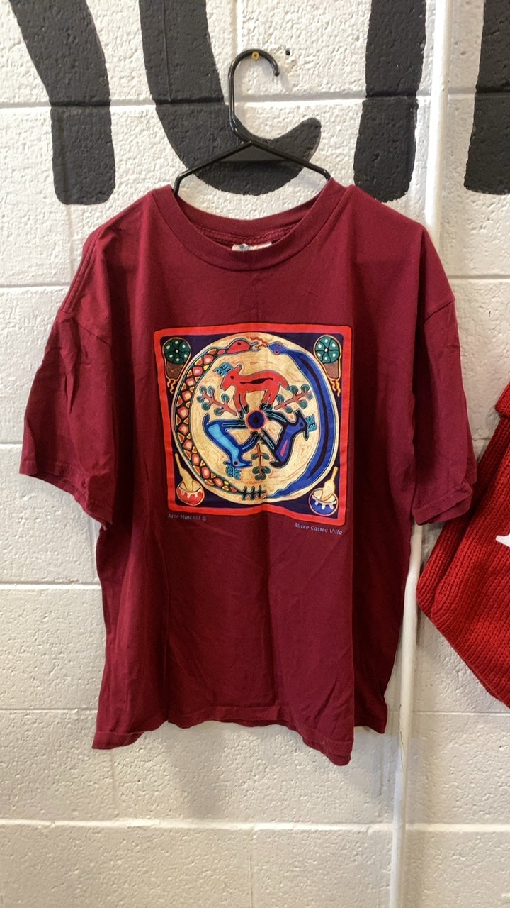 T-Shirt L Red Arte Huichol
