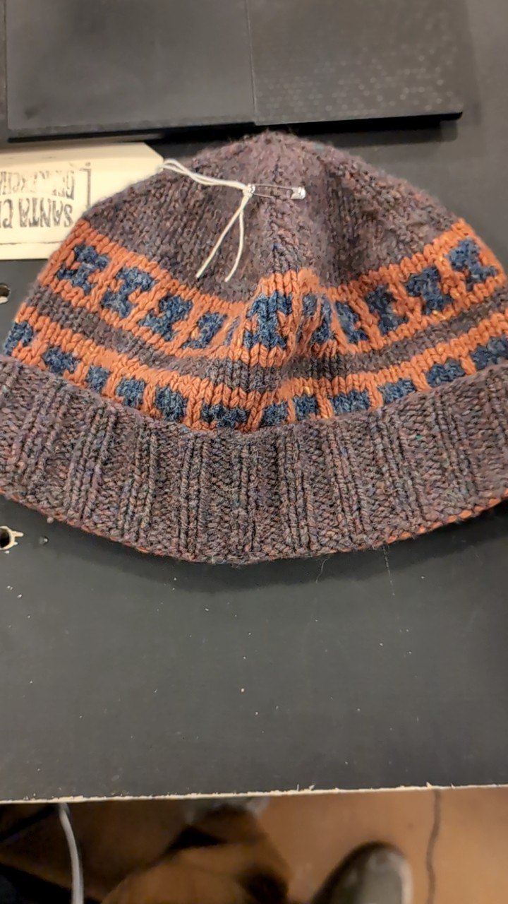 Hat (Beanie) Brown and Orange Wool