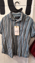 Molokai Surf Co Short Sleeve (Button Up) XL Blue w/ Stripes
