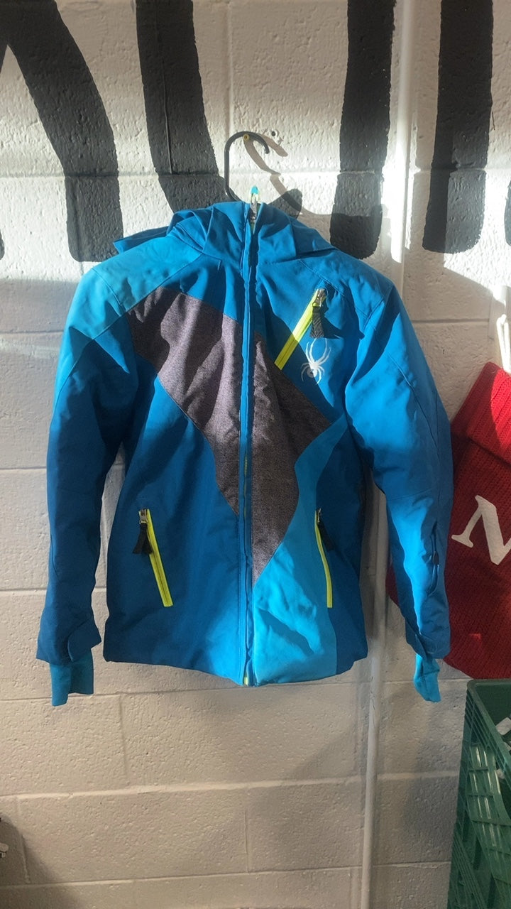 Spyder Challenger Jacket (Snow) Youth 10 Blue