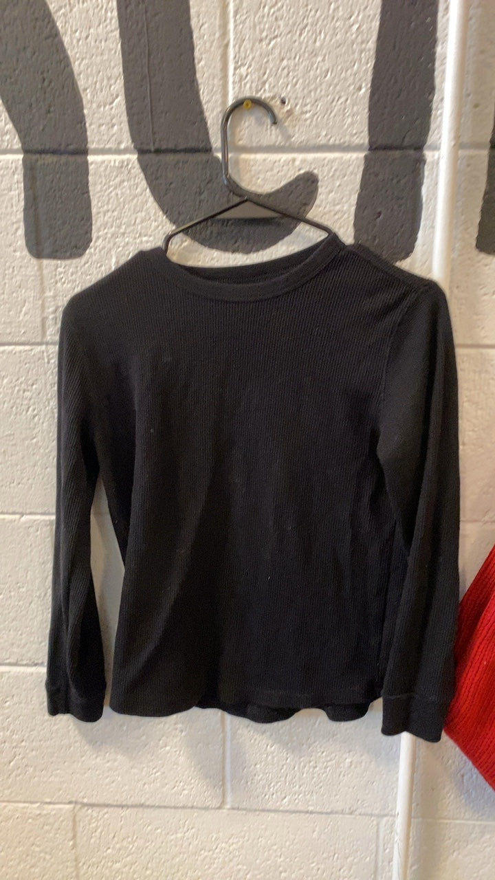 Old Navy Waffle-Knit Longsleeve L Black