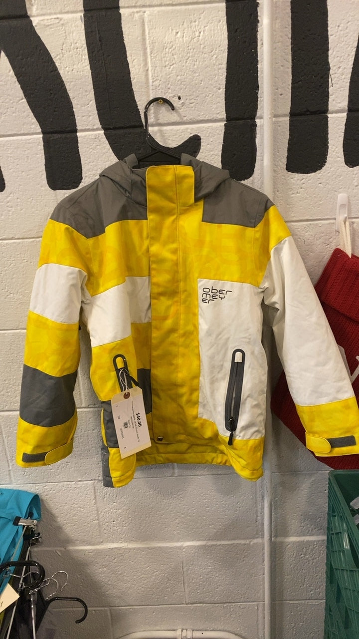 Obermeyer Renegade Jacket (Snow) Youth 12 Yellow/White