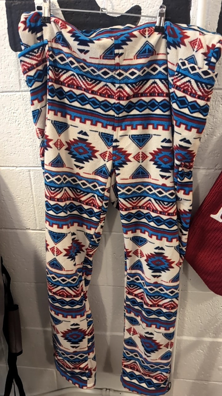 KAVU Overalls XL Beige/Red/Blue Fleece