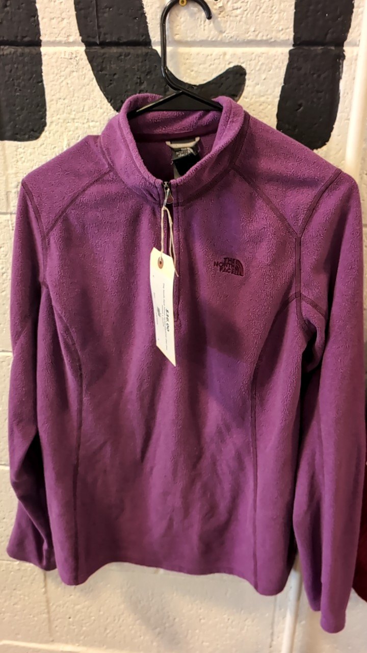 The North Face Fleece Jacket (Quarter-Zip) (No Hood) L Purple