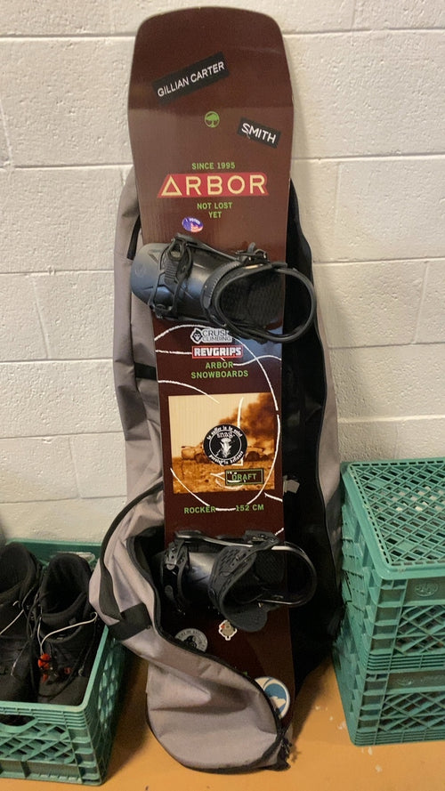 2020 Arbor Draft Snowboard 152cm Brown With Burton Snowboard Bag 156cm
