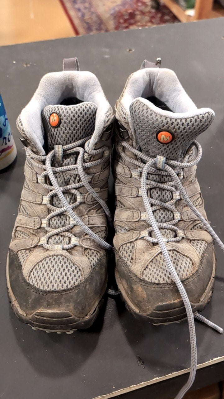 Merrell Shoes (Hiking Boots) 9 Grey/Periwinkle Moab Mid