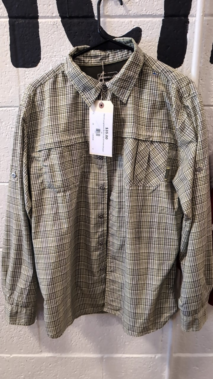 Merrell Longsleeve (Button-Up) M Green Striped