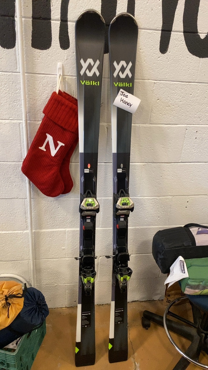 2023 Volkl Deacon 79 Skis 170cm Black/Green W/ Marker Wide Ride XL Bindings