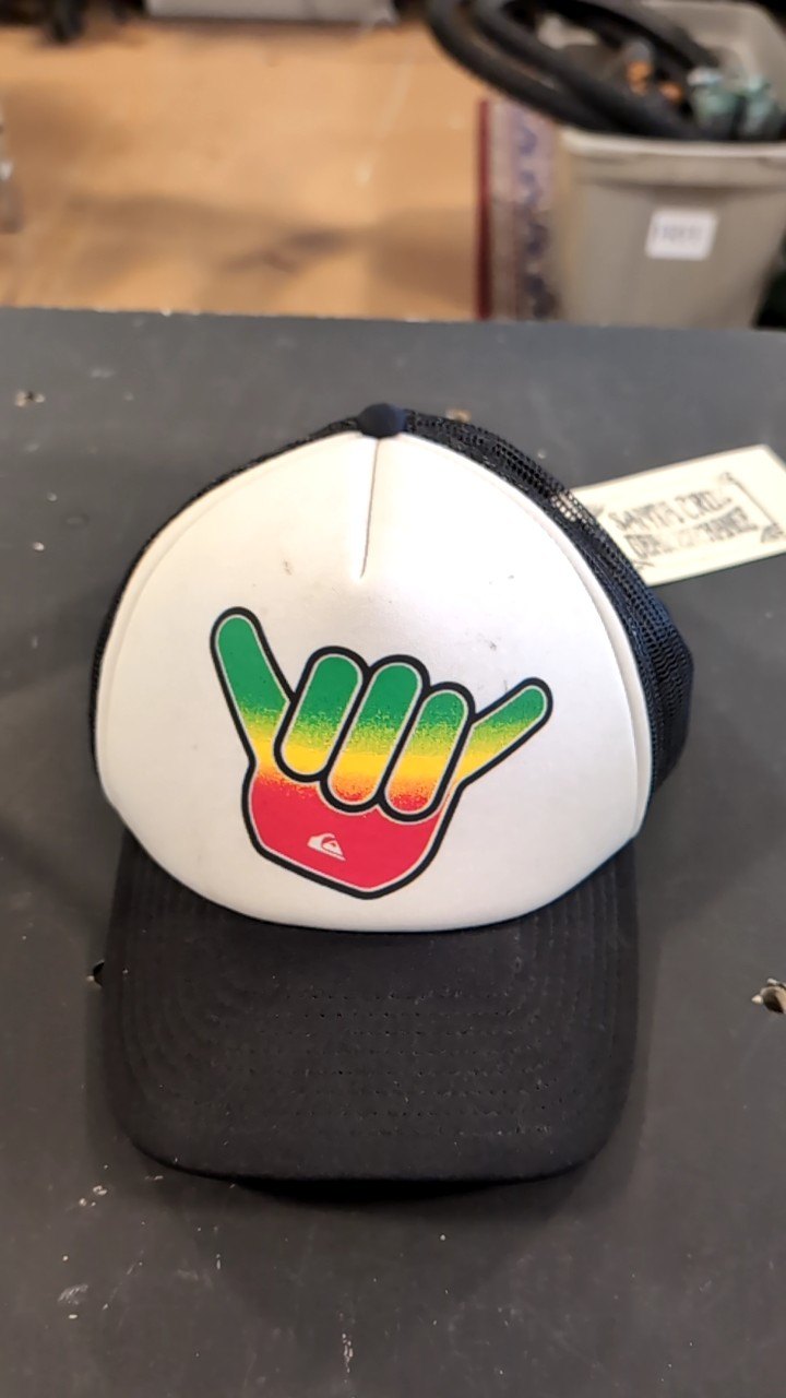 Quicksilver Hat (Snapback) Black/White Shaka