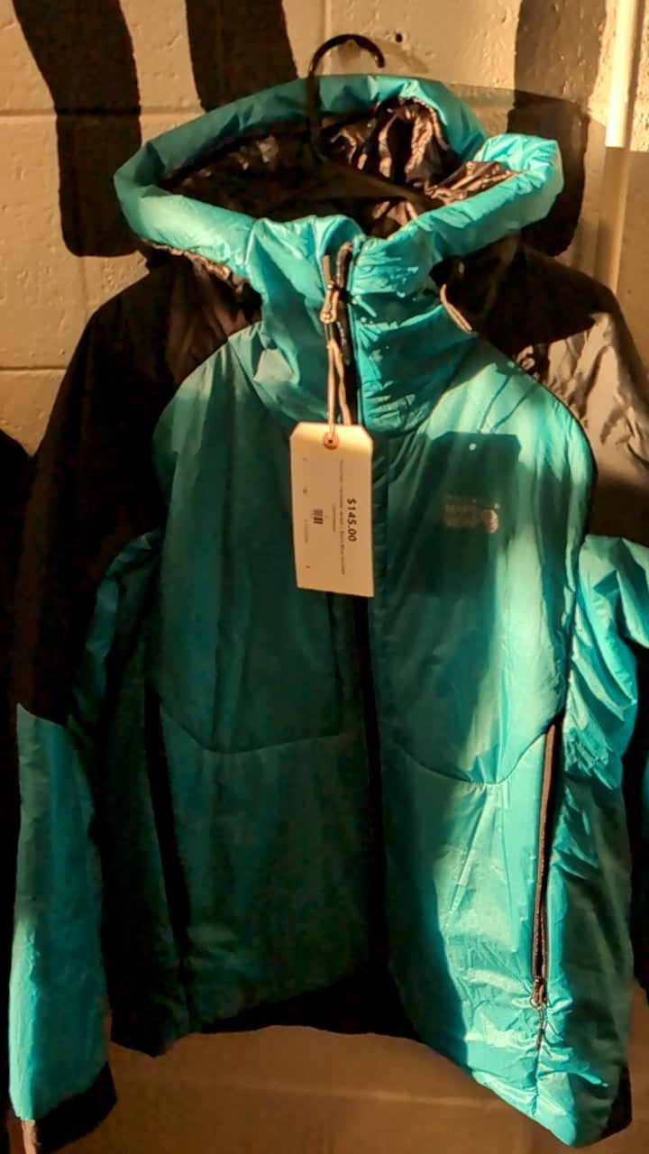 Mountain Hardwear Jacket L Black/Blue Hooded Compressor