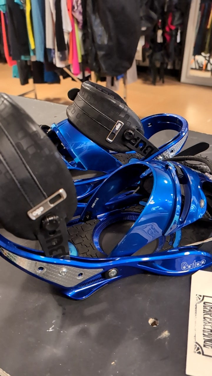 Burton Bindings (Snowboard) Large Blue/Sliver C6O