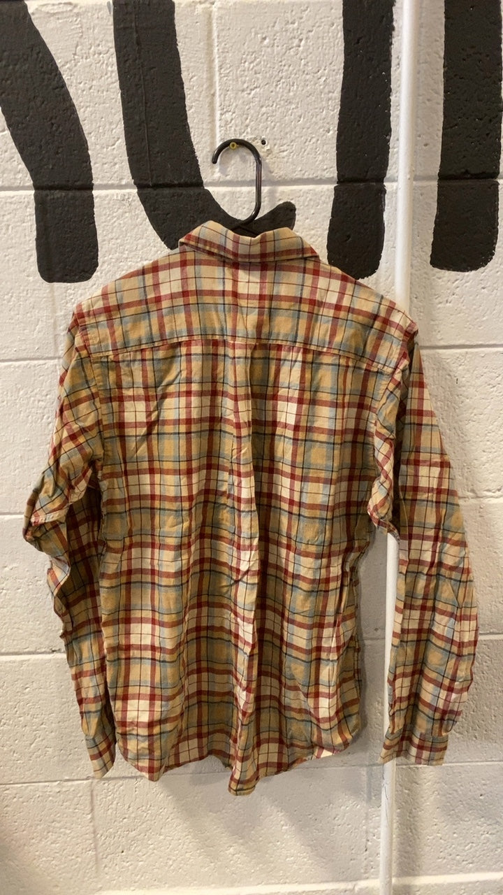 Patagonia Pima Longsleeve (Button-Up) XS Red/White Plaid
