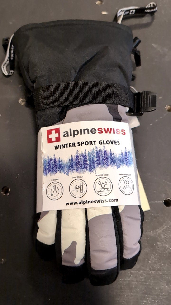 Alpine Swiss Gloves (Snow) L White Camo