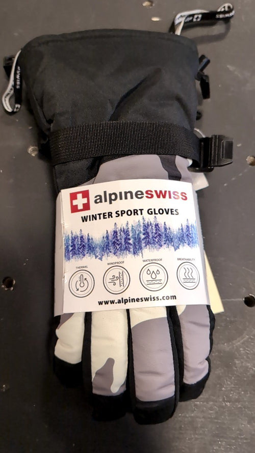Alpine Swiss Gloves (Snow) L White Camo