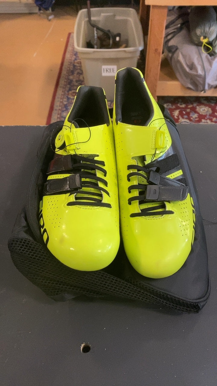 Giro Factor Techlace Shoes (Cycling) 11/44.5 Hi-Vis/Black