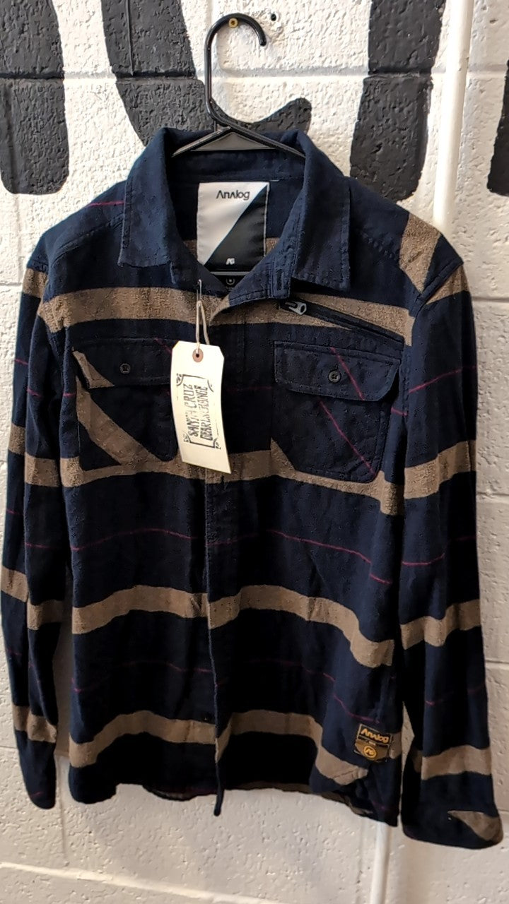 Burton Analog Flannel M Navy/Brown