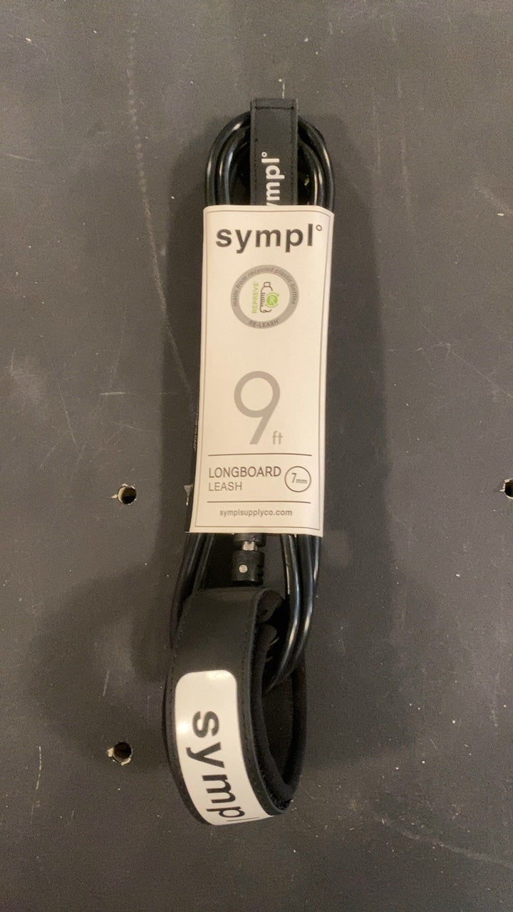 Sympl Longboard Eco-Leash Surf Leash 9' Black