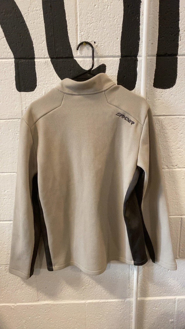 Spyder Fleece Jacket (Quarter-Zip) (No Hood) M Beige/Grey