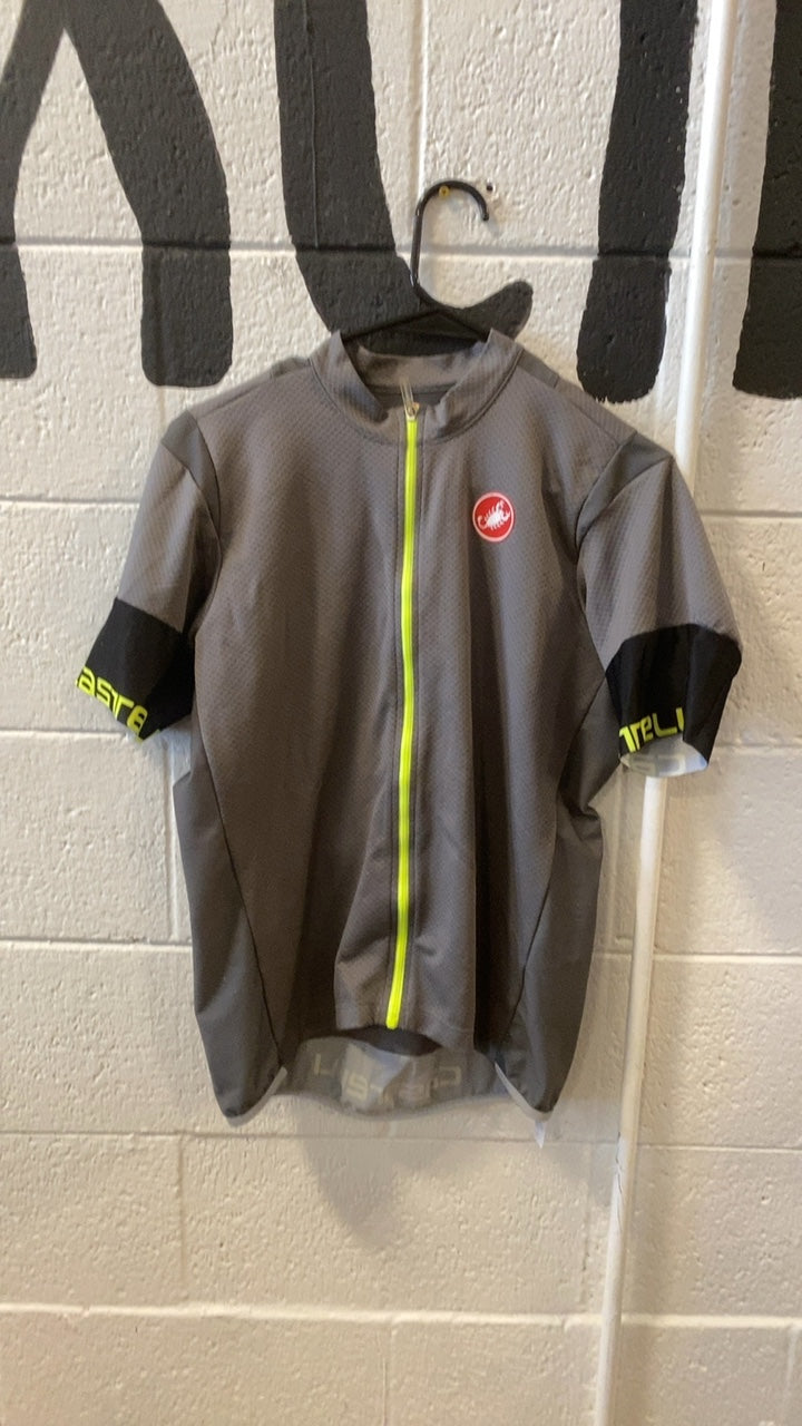 Castrelli Bike Jersey XL Grey/ Green Zip