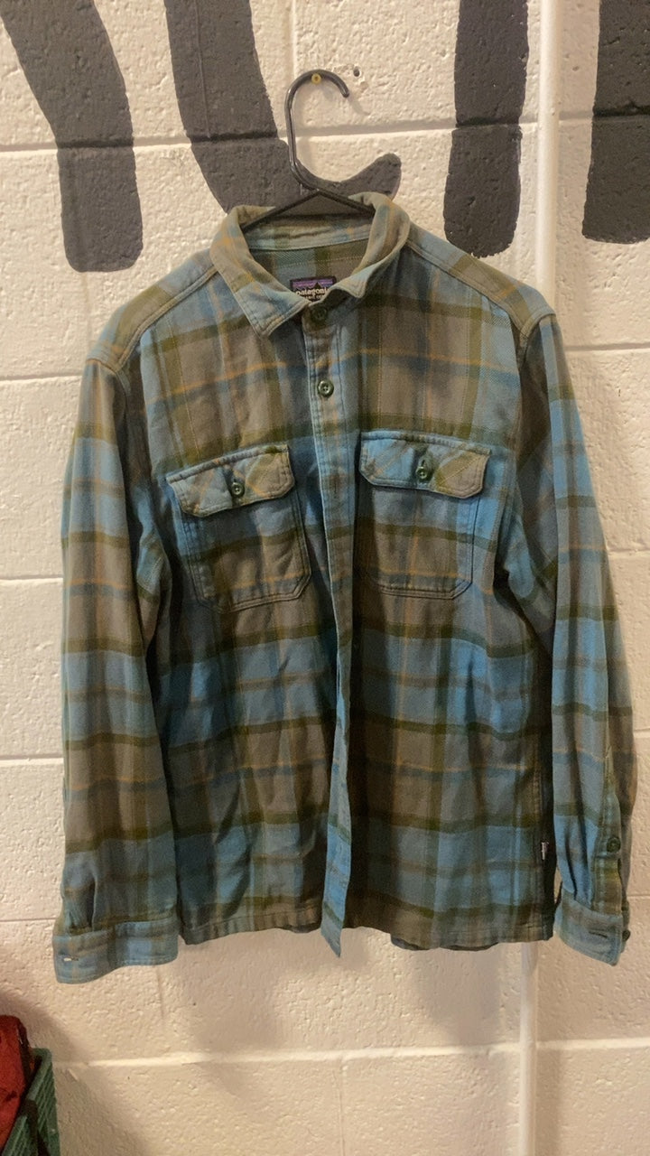Patagonia Fjord Flannel Longsleeve (Button-Up) S Blue/Green