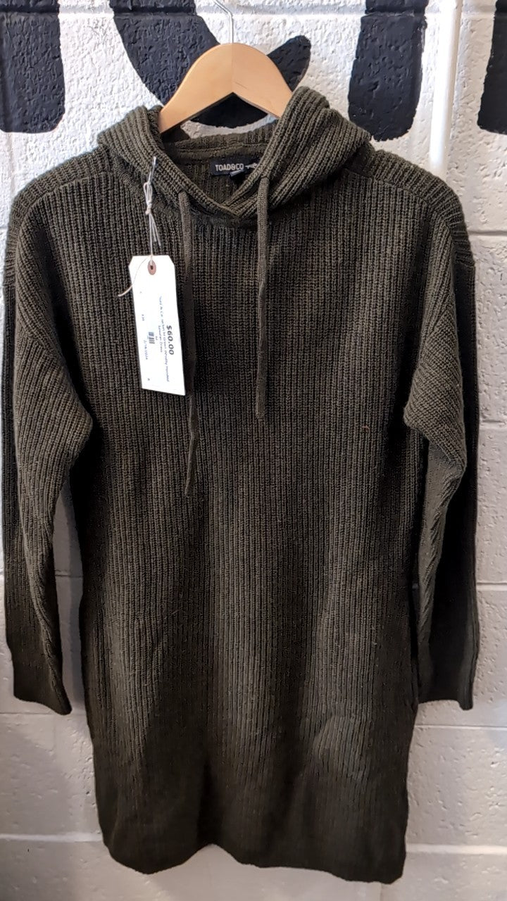 Toad & Co. Jacket M Green Whidby Hooded Sweater Dress