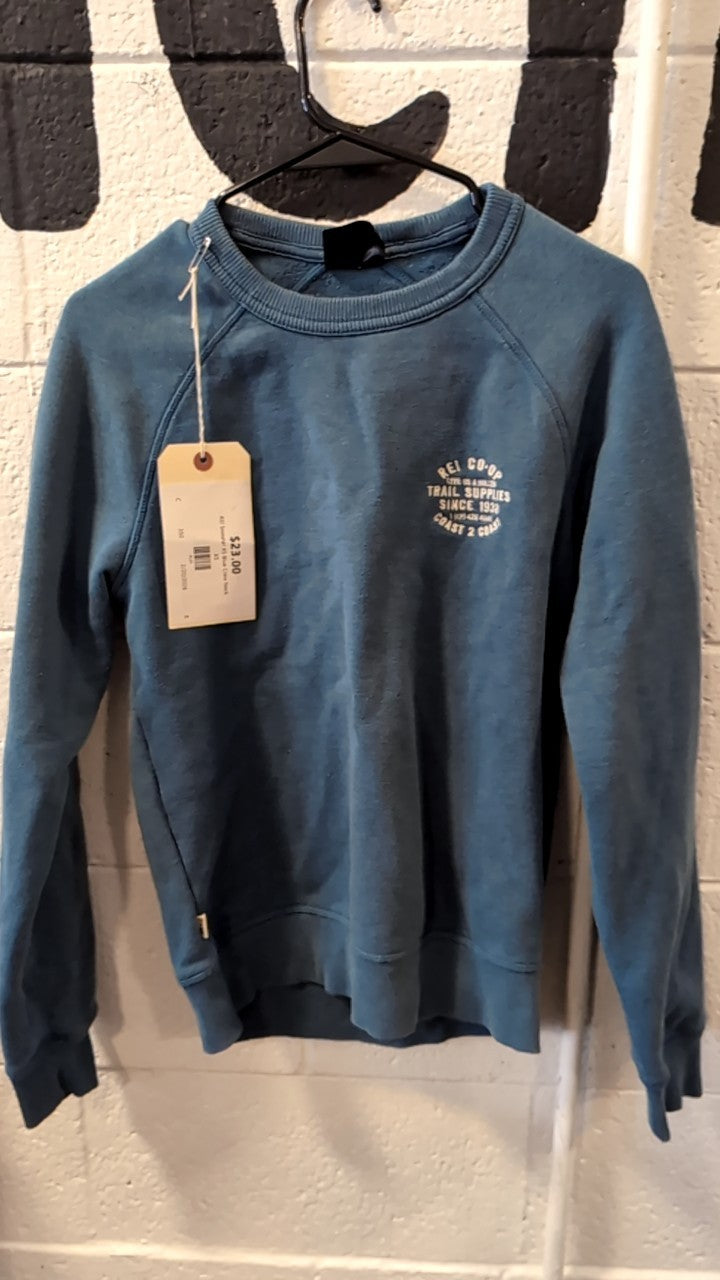 REI Sweater XS Blue Crew Neck