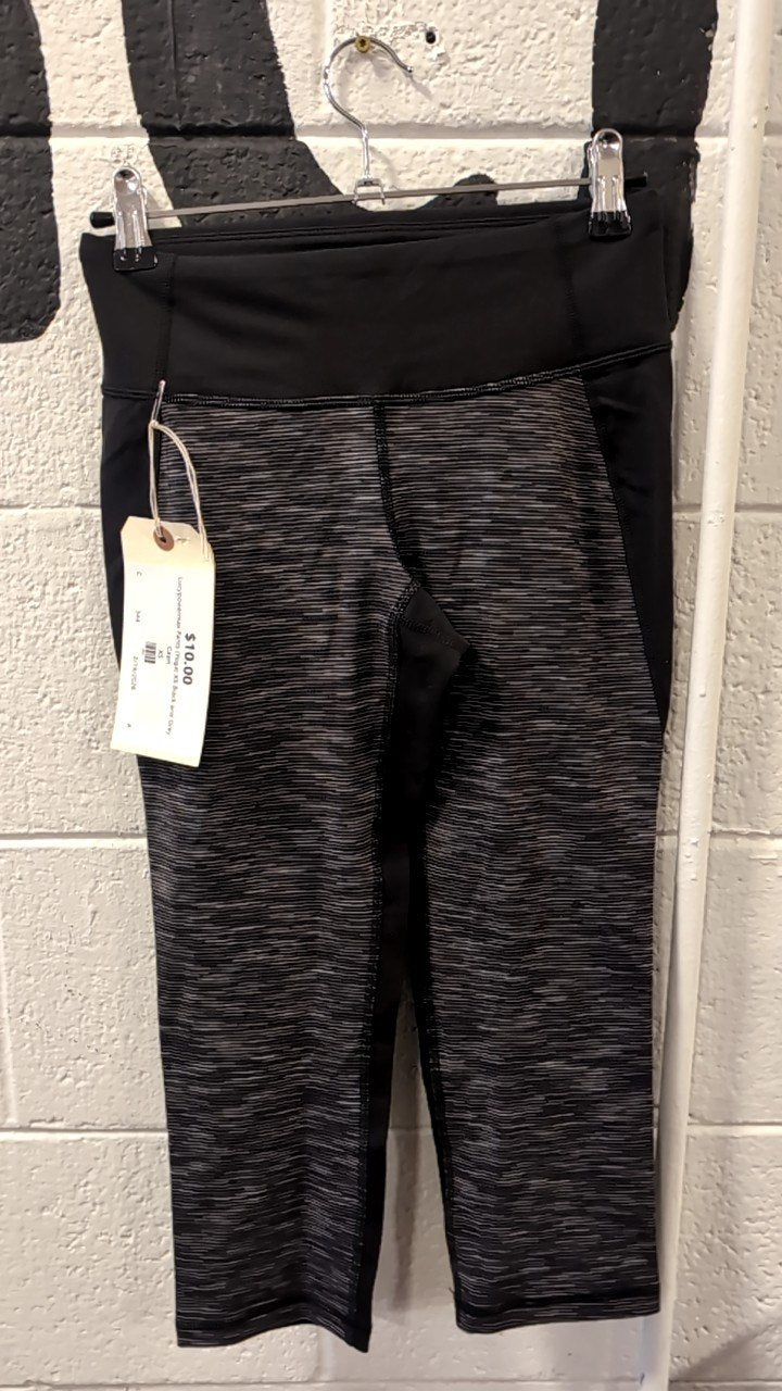Lucypowermax Pants (Yoga) XS Black and Grey Capri