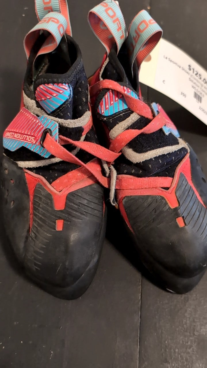 La Sportiva Shoes (Climbing) W5.5/36.5 Black/Red Solution Comp
