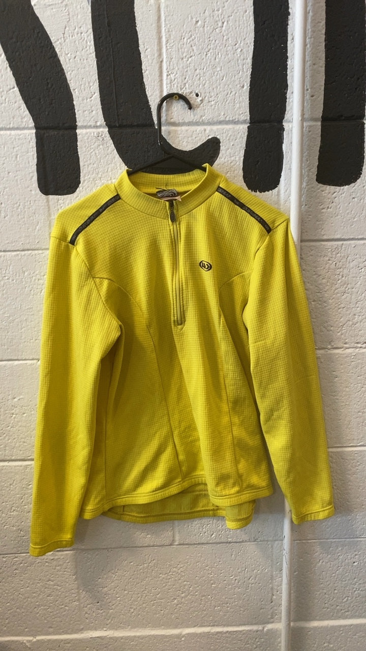 Louis Garneau Quarter-Zip Cycling Jacket L Yellow