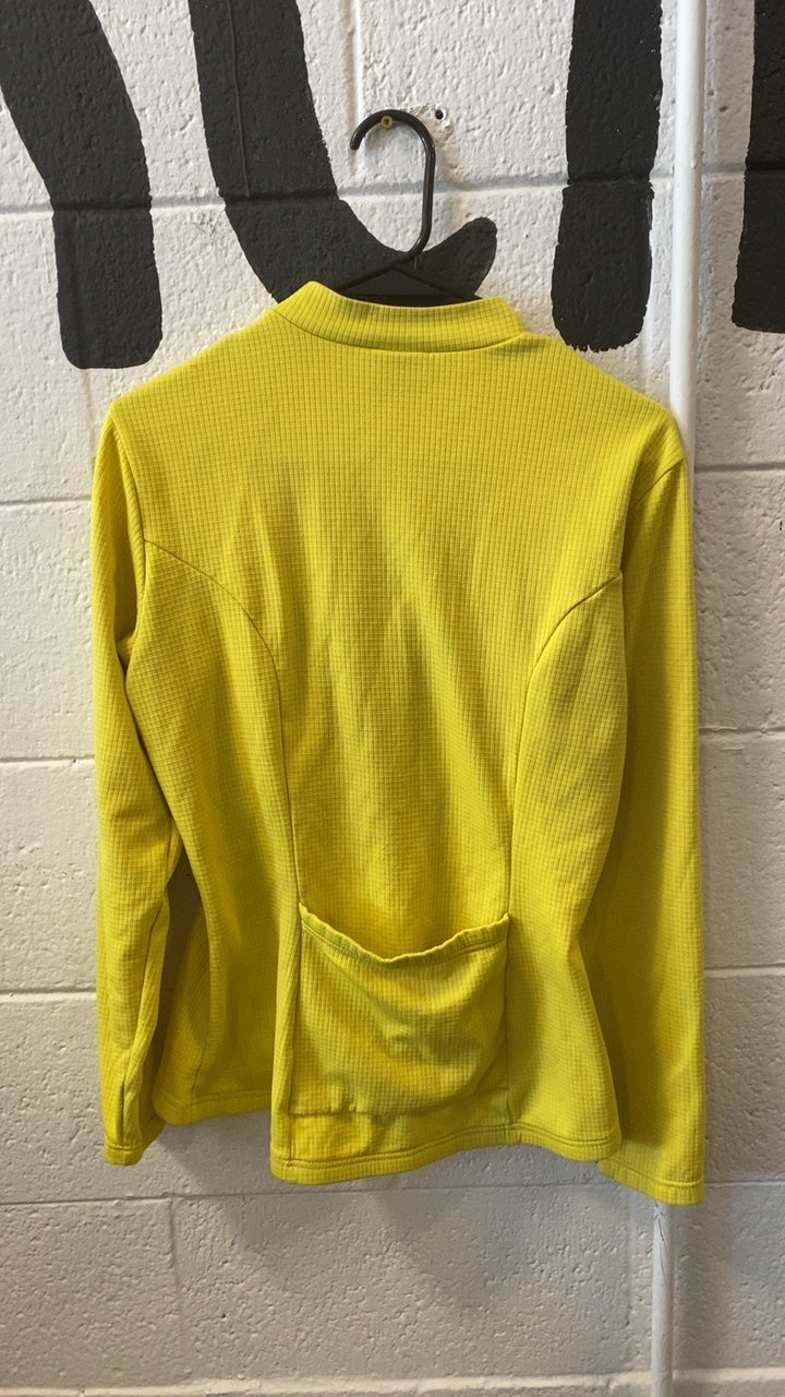 Louis Garneau Quarter-Zip Cycling Jacket L Yellow