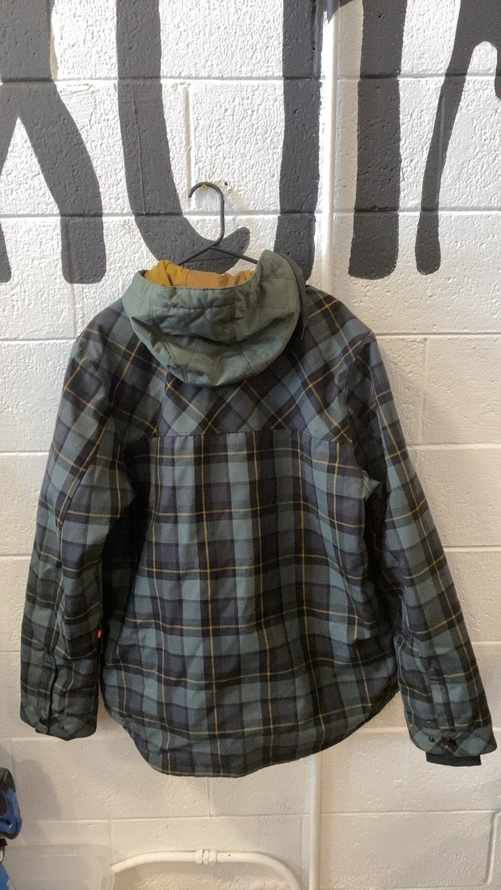 686 Woodland Insulated Jacket L Green/Blue Plaid
