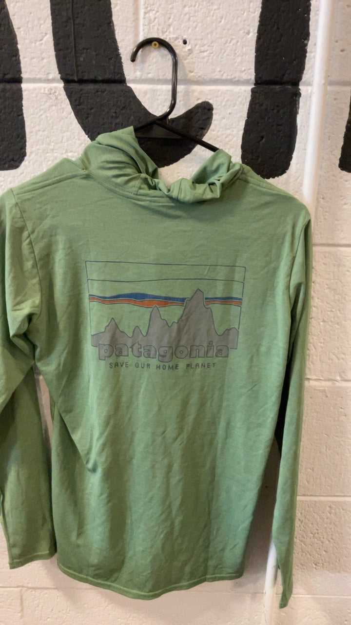 Patagonia Sun Hoodie S Green W's Capilene