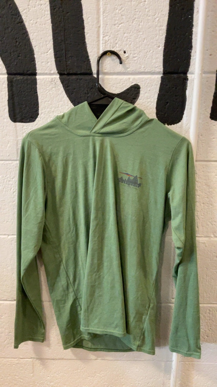 Patagonia Sun Hoodie S Green W's Capilene