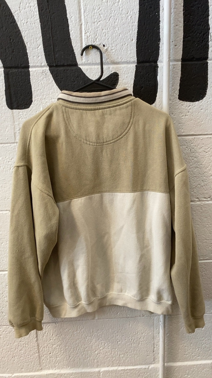 Knightsbridge Quarter-Zip Jacket L Beige/White