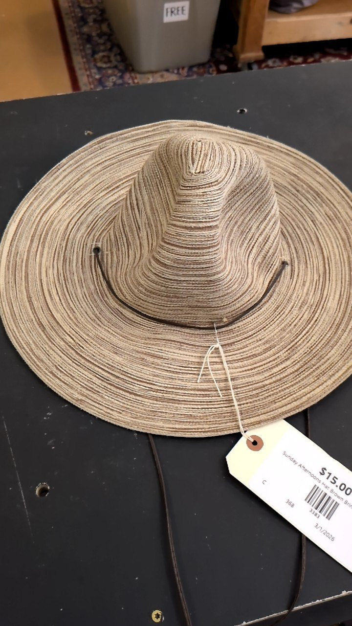 Sunday Afternoons Hat Brown Brimmed Woven