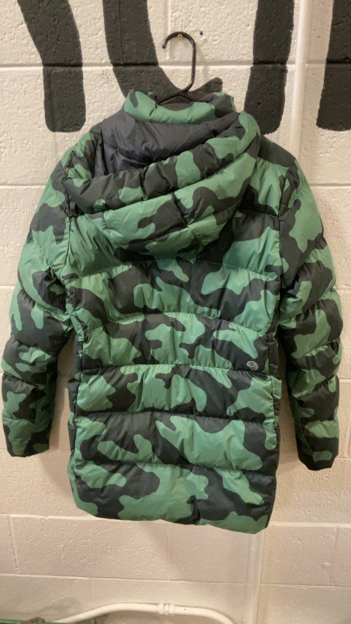 Mountain Hardwear Down Jacket S Green Camo W's Rea Ridge Parka